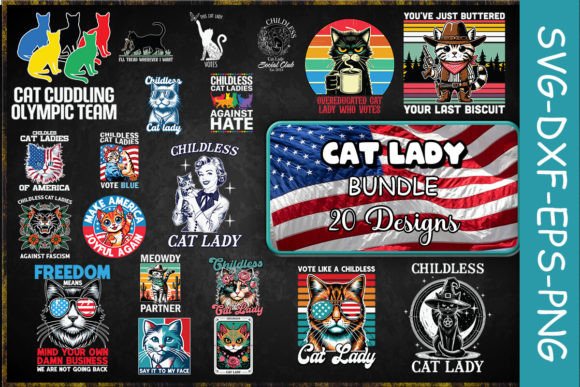Cat Lady SVG Bundle Graphics for Crafts