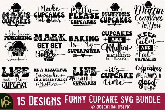 Funny Cupcake Svg Bundle