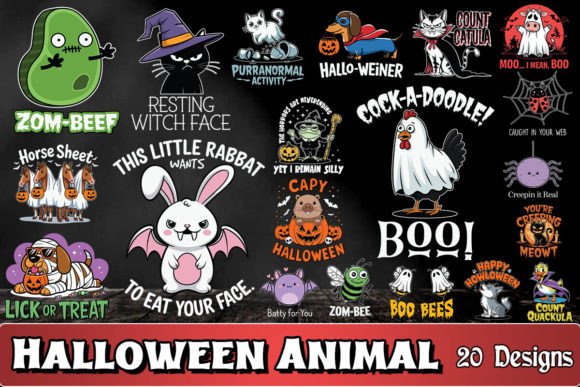 Halloween Animal SVG Bundle Graphics for Crafts