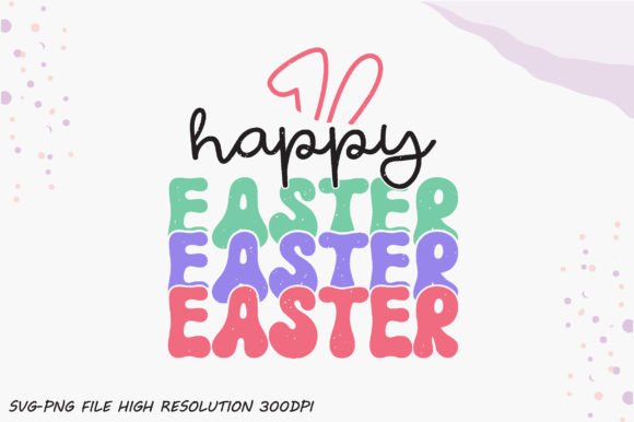 Happy Easter Retro Graphics for Crafts