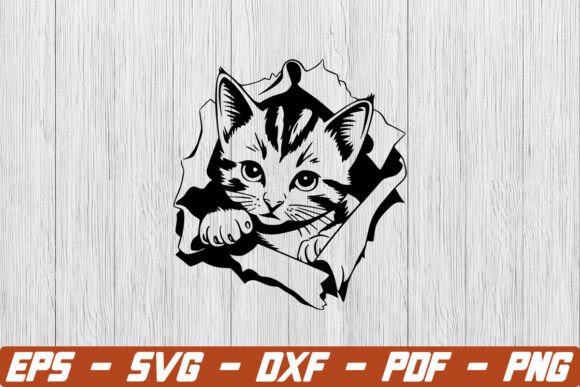 Kitty on the Wall SVG for Crafts and Graphics