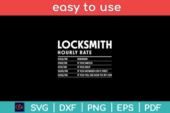 Locksmith Hourly Rate Humor Svg for Crafts and Graphics