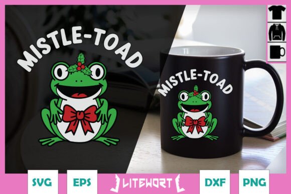 Mistle-toad Christmas Funny Animal SVG for Graphics and Crafts
